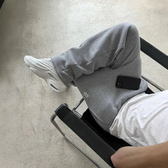 Solid Color Zipper Sweatpants