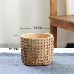 Vintage Cement Flower Pot for Indoor Plant Decor