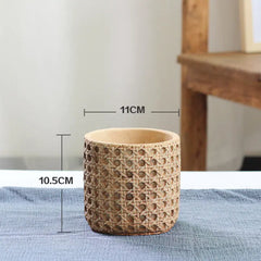 Vintage Cement Flower Pot for Indoor Plant Decor